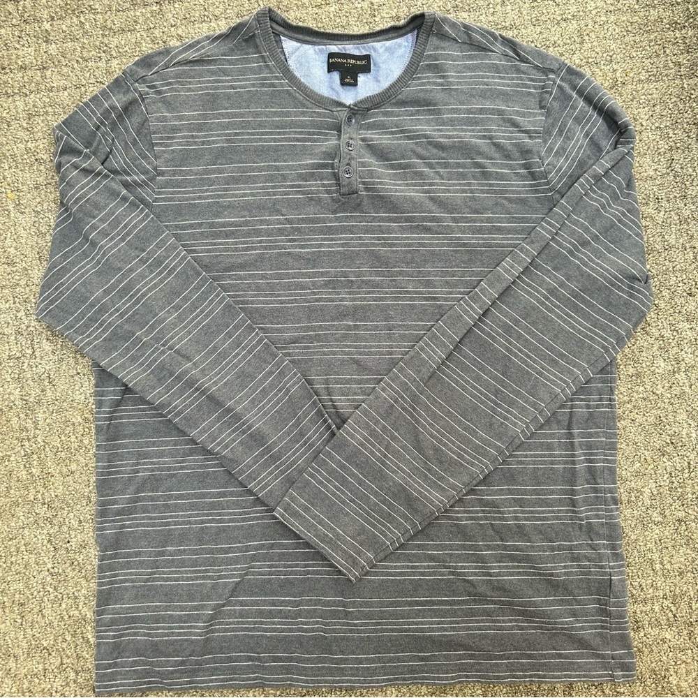 Banana Republic Soft Premium Sweater Men Size XL Denim Blue Pullover Shirt